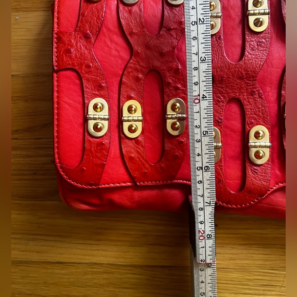 Rare Vintage Rebecca Minkoff Orange Red Crossbody Chain purse bag - Picture 4 of 11
